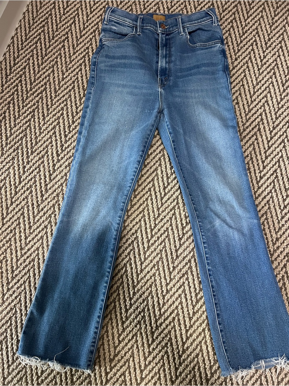 MOTHER The Hustler Straight Leg Jeans in Layover